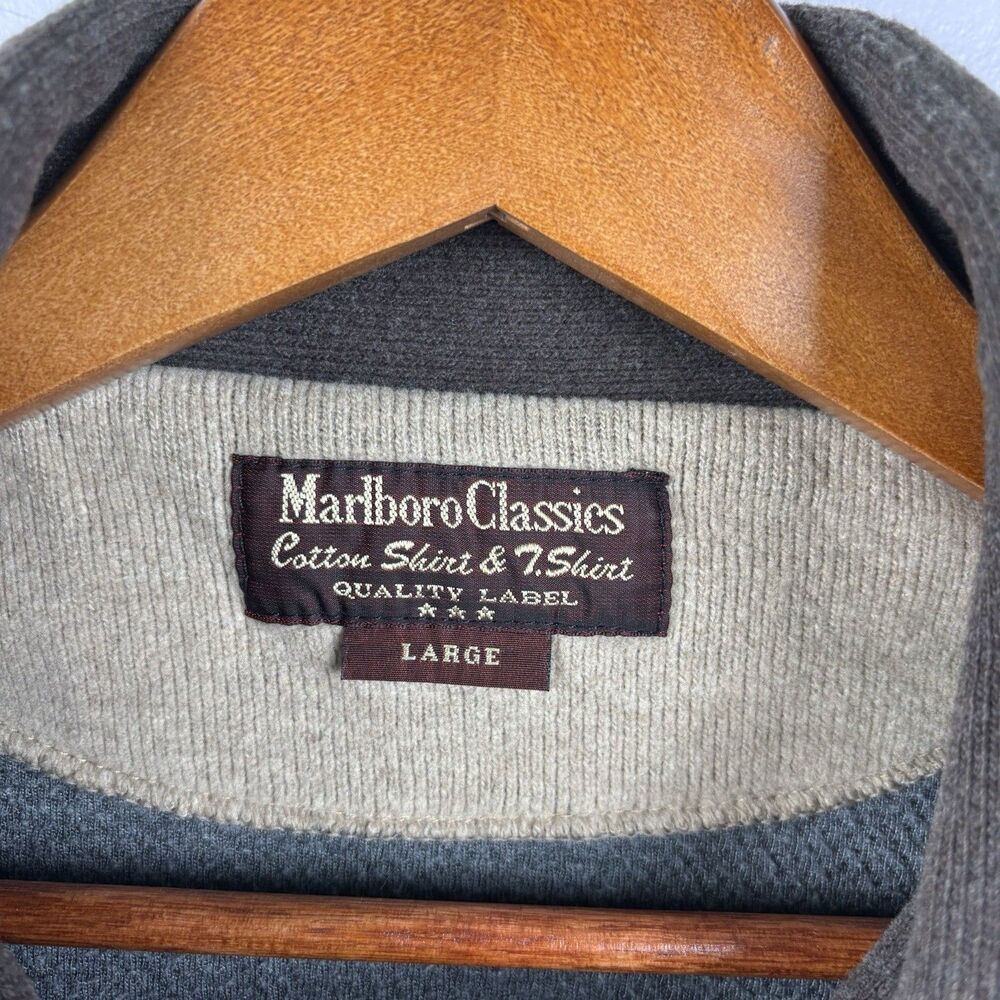 MCS Marlboro Classics Men’s 1/4 Zip Pullover Sweatshirt Sweater Large - Picture 2 of 7